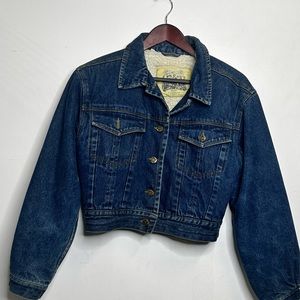 Womens vintage Sharp‎ Shooters denim jean jacket coat size small